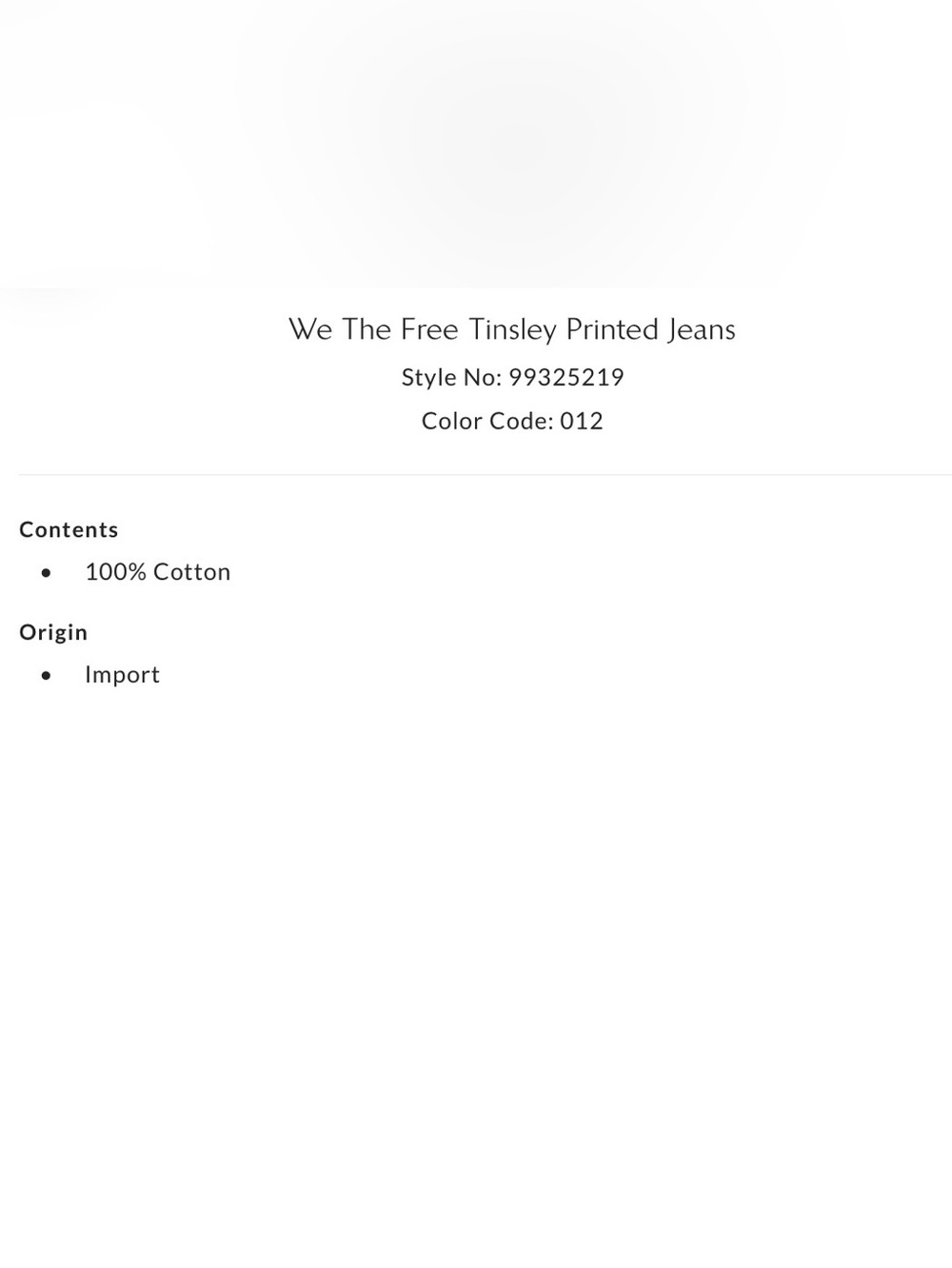 NWT Free People 29 We the Free Tinsley Printed Jeans in Illusions Heirloom Ivory - Picture 9 of 9